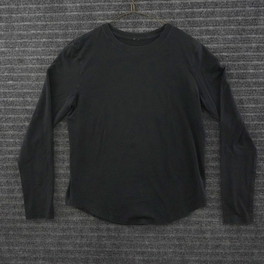 Lululemon Love Long Sleeve Top Womens 4 Black Curved Hem Activewear